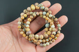 Natural Matte Venus Jasper Round Size 6mm and 8mm- Handmade In USA- approx. 7" Bracelet Crystal Bracelet