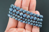 Natural Blue Coral Round Size 6mm and 8mm- Handmade In USA- approx. 7" Bracelet Crystal Bracelet