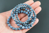 Natural Blue Coral Round Size 6mm and 8mm- Handmade In USA- approx. 7" Bracelet Crystal Bracelet