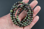 Natural Bloodstone Jasper Round Size 6mm and 8mm- Handmade In USA- approx. 7" Bracelet Crystal Bracelet