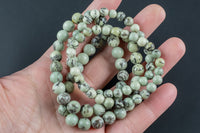 Natural Green Grass Jasper Round Size 6mm and 8mm- Handmade In USA- approx. 7" Bracelet Crystal Bracelet