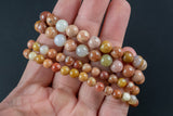 Natural Light Mookaite Round Size 6mm and 8mm- Handmade In USA- approx. 7" Bracelet Crystal Bracelet