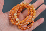 Natural Orange Aventurine Round Size 6mm and 8mm- Handmade In USA- approx. 7" Bracelet Crystal Bracelet