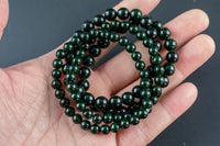 Green Gold Stone Round Size 6mm and 8mm- Handmade In USA- approx. 7" Bracelet Crystal Bracelet