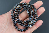 Natural Sardonyx Round Size 6mm and 8mm- Handmade In USA- approx. 7" Bracelet Crystal Bracelet