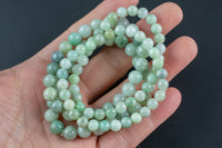 Natural Burmese Jade Round Size 6mm and 8mm- Handmade In USA- approx. 7" Bracelet Crystal Bracelet
