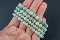Natural Burmese Jade Round Size 6mm and 8mm- Handmade In USA- approx. 7" Bracelet Crystal Bracelet