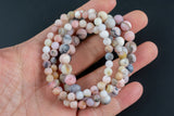 Natural Pink Opal Bracelet Matte Round Size 6mm and 8mm- Handmade In USA- approx. 7" Bracelet Crystal Bracelet