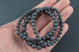 Gunmetal Druzy Quartz Bracelet Size 6mm and 8mm- Handmade In USA- approx. 7" Bracelets Crystal Bracelets