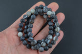 Natural Matte Sardonyx Round Size 6mm and 8mm- Handmade In USA- approx. 7" Bracelet Crystal Bracelet