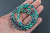 Natural Rainbow Fluorite Round Size 6mm and 8mm- Handmade In USA- approx. 7" Bracelet Crystal Bracelet