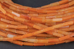 Orange Aventurine beads rectangular tube tubular beads 15.5" 4x13mm