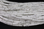 White Howlite beads rectangular tube tubular beads 15.5" 4x13mm