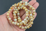 Natural Tan Fire Agate Bracelet Round Size 6mm and 8mm- Handmade In USA- approx. 7" Bracelet Crystal Bracelet