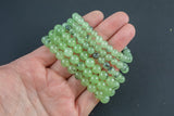 Prehnite Garnet Green Garnet Bracelet Round Size 6mm and 8mm - Handmade In USA - Natural Gemstone Bracelets - Handmade Jewelry - approx. 7"