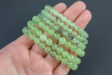 Prehnite Garnet Green Garnet Bracelet Round Size 6mm and 8mm - Handmade In USA - Natural Gemstone Bracelets - Handmade Jewelry - approx. 7"