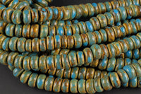 12mm Ceramic Smooth Roundel -15 inches per strand- Green