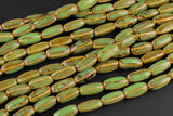 8x20mm Ceramic Smooth Tubular -15 inches per strand- Green