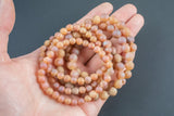 Champagne Druzy Agate Bracelet Round Size 6mm and 8mm - Handmade In USA - Natural Gemstone Crystal Bracelets - Handmade Jewelry - approx. 7"