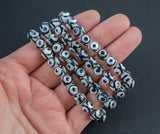 Tibetan Dzi Bead Bracelet Round Size 6mm and 8mm - Handmade In USA Natural Gemstone Crystal Bracelets - Handmade Jewelry - approx. 7"
