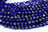 Evil Eye Coin Coin Beads- 8mm- Full Strand- around 47 Pieces