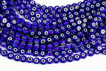 Evil Eye Coin Coin Beads- 8mm- Full Strand- around 47 Pieces