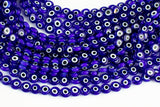 Evil Eye Coin Coin Beads- 8mm- Full Strand- around 47 Pieces