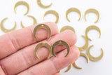 Brass earrings-Earring copper accessories-Earring connector-Brass earring charms-Brass jewelry-Moon shaped earrings- 18mm- ss01