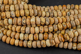 Natural Picture Jasper Faceted Roundel 4mm and 8mm- full 16 inch strand Gemstone Beads