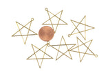 Star BRASS- Charm- 32mm- 4 pcs per Order