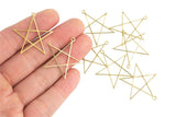 Star BRASS- Charm- 32mm- 4 pcs per Order