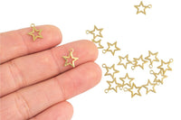 Brass earrings-Earring copper accessories-Earring-Brass earring charms-Earring connector-Brass jewelry- Star earrings- 10mm- ss01