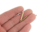 Brass Capped Tube-Earring copper accessories-Earring connector-Brass -Earring pendant-Brass jewelry- 2.5mm thick