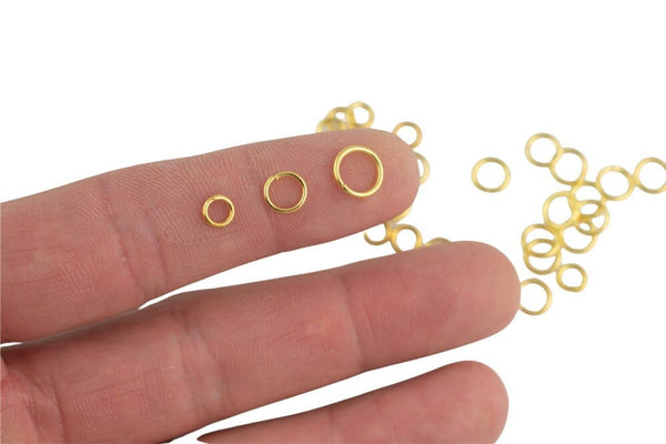 0.8mm Thickness Jump Ring- 5mm 6mm and 8mm- 18kt Golden color- Gold Plated Jump Ring- Basic Sizing