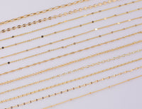 16" Dainty 14k Gold Necklace Satellite Chains for Layering - 16" with extender