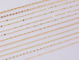 16" Dainty 14k Gold Necklace Satellite Chains for Layering - 16" with extender