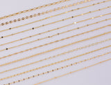 16" Dainty 14k Gold Necklace Satellite Chains for Layering - 16" with extender