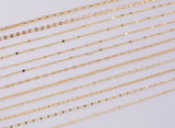 16" Dainty 14k Gold Necklace Satellite Chains for Layering - 16" with extender