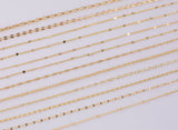 16" Dainty 14k Gold Necklace Satellite Chains for Layering - 16" with extender