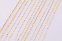 16" Dainty 14k Gold Necklace Satellite Chains for Layering - 16" with extender