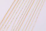 16" Dainty 14k Gold Necklace Satellite Chains for Layering - 16" with extender