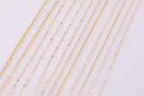 16" Dainty 14k Gold Necklace Satellite Chains for Layering - 16" with extender