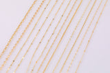 16" Dainty 14k Gold Necklace Satellite Chains for Layering - 16" with extender