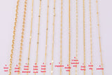 16" Dainty 14k Gold Necklace Satellite Chains for Layering - 16" with extender