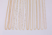 16" Dainty 14k Gold Necklace Satellite Chains for Layering - 16" with extender