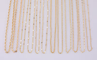 16" Dainty 14k Gold Necklace Satellite Chains for Layering - 16" with extender