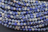 Natural White Blue Sodalite, High Quality in Round, 4mm, 6mm, 8mm, 10mm, 12mm, 14mm-Full Strand 16 inch Strand AAA Quality Smooth