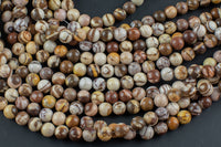 Natural Brown Zebra Jasper Beads Grade AAA Round-4mm, 6mm, 8mm, 10mm, 12mm- Full 15.5 Inch Strand Smooth Gemstone Beads