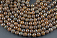 Natural Bronzite Beads Round High Quality AAA grade - 6mm 8mm 10mm 12mm - Full Strand 15.5 to 16" AAA Quality Smooth Gemstone Beads