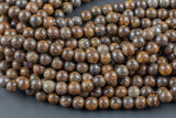Natural Bronzite Beads Round High Quality AAA grade - 6mm 8mm 10mm 12mm - Full Strand 15.5 to 16" AAA Quality Smooth Gemstone Beads
